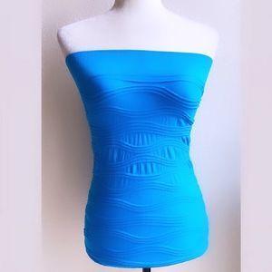 💎  Light Blue Textured Mini Skirt/Tube Top  💎